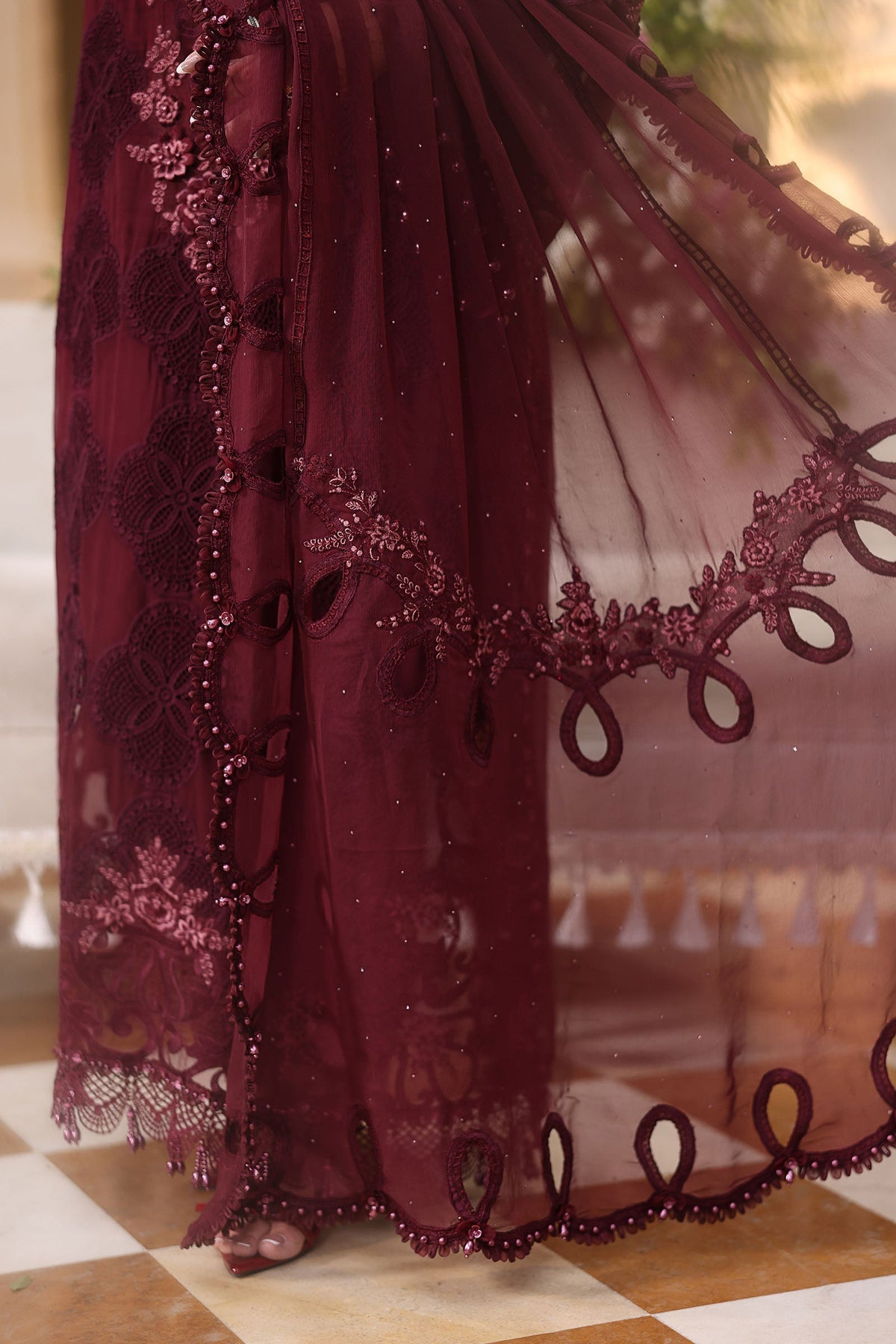 03-Piece Heavy Embroidered Chiffon Suit - Ready To Wear