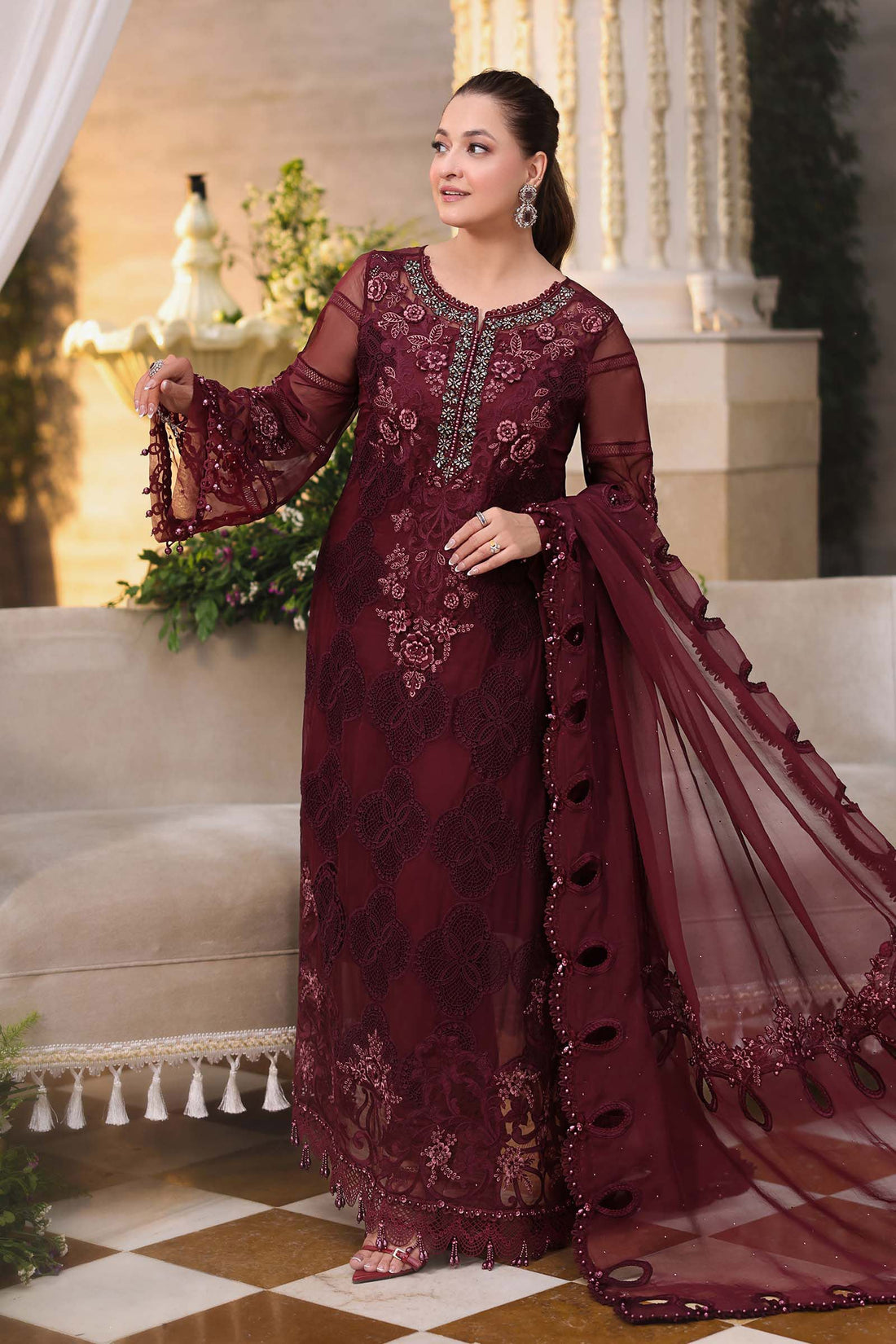 03-Piece Heavy Embroidered Chiffon Suit - Ready To Wear