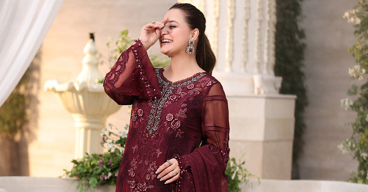 03-Piece Heavy Embroidered Chiffon Suit - Ready To Wear