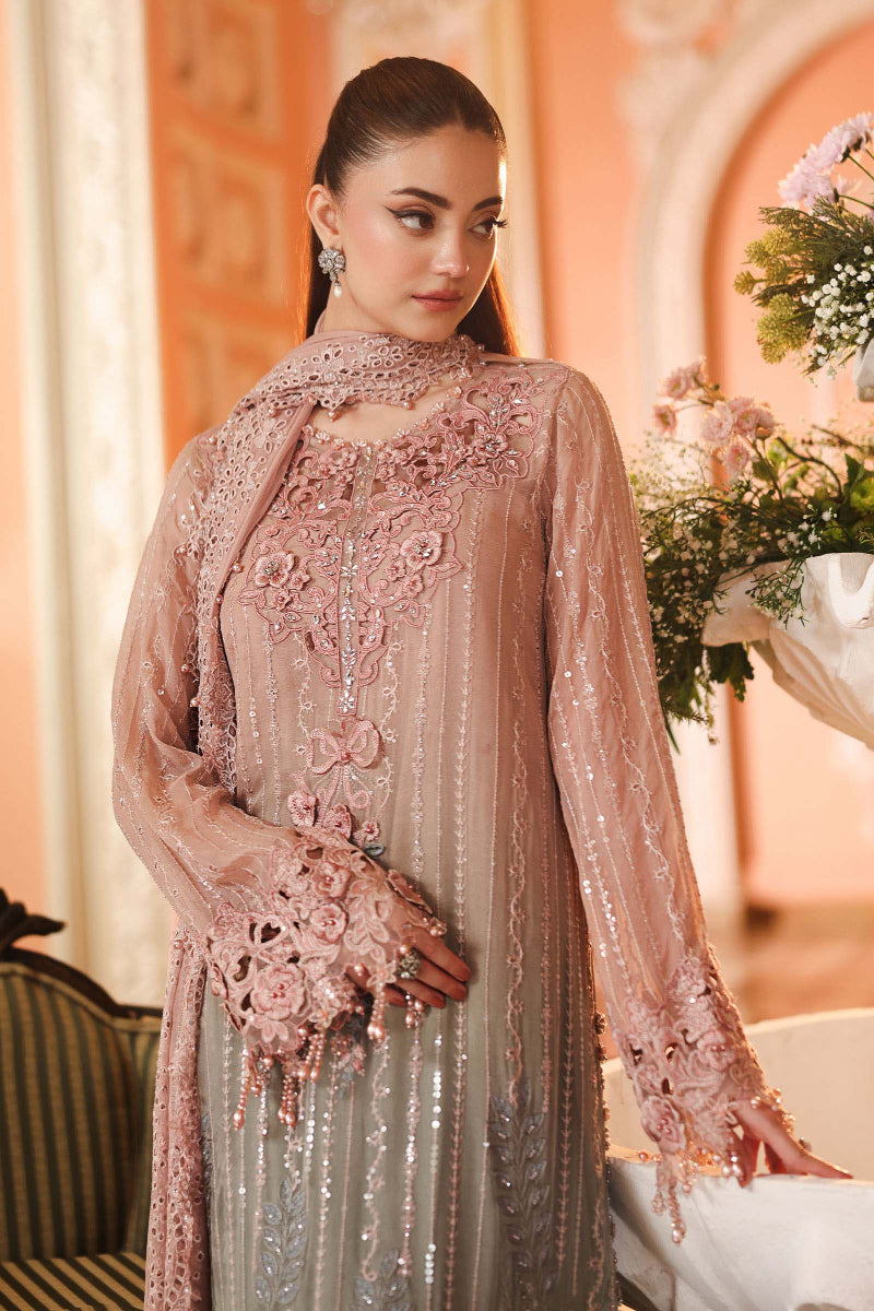 Chiffon Tie & Dye 3-Piece Suit with Heavy Handwork | ready to wear