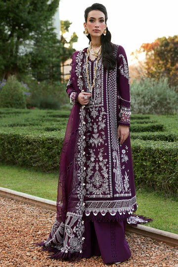 03-Piece Embroidered Cotton Suit With Organza Dupatta | Ready To Wear