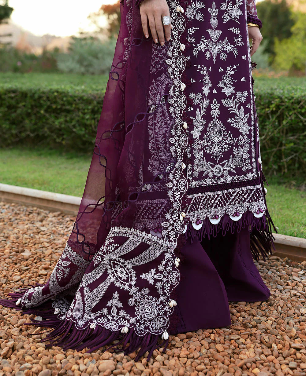 03-Piece Embroidered Cotton Suit With Organza Dupatta | Ready To Wear