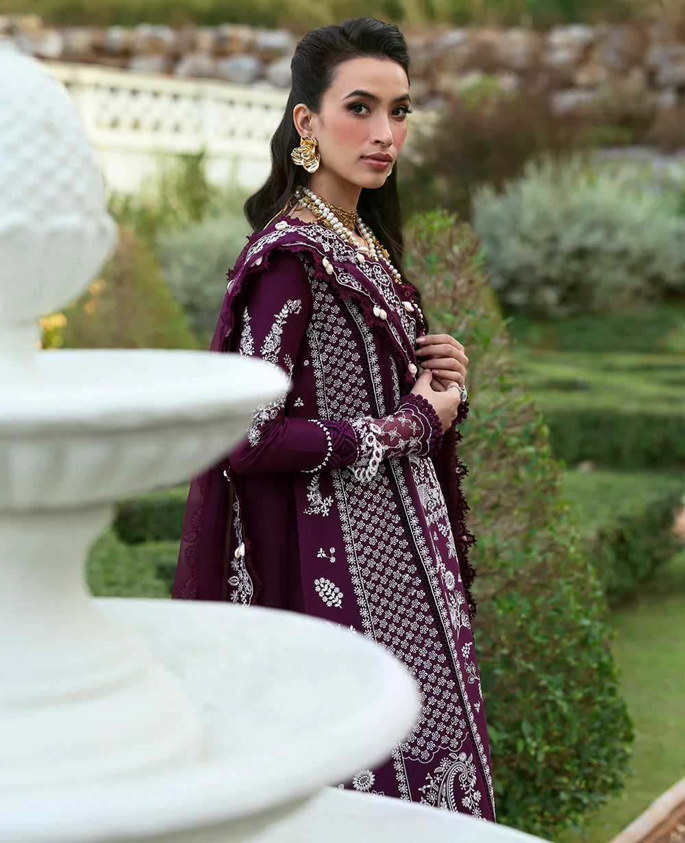 03-Piece Embroidered Cotton Suit With Organza Dupatta | Ready To Wear
