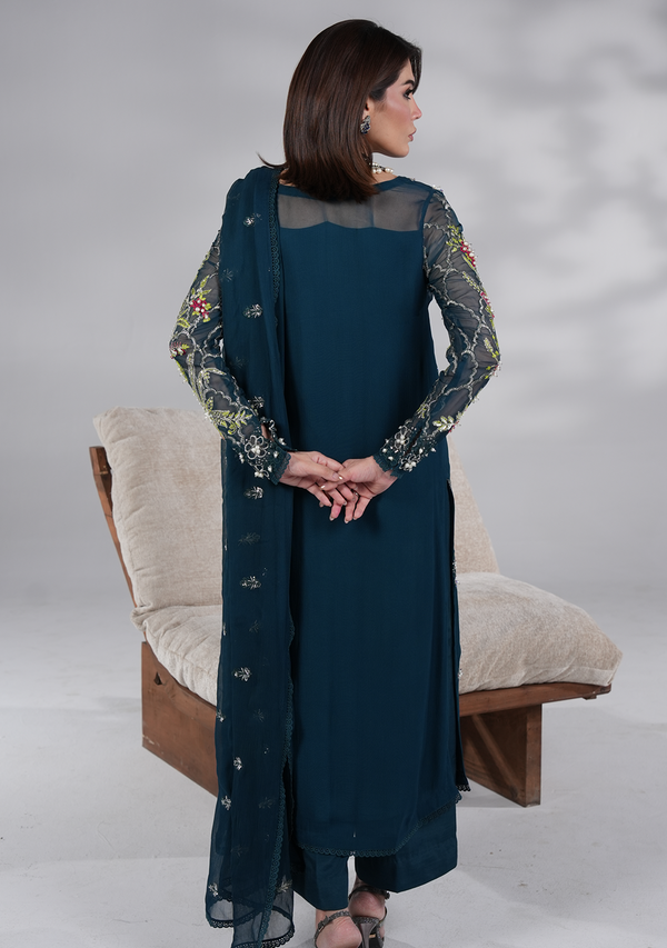 3 Piece Stitched Chiffon Suit   - Ready to Wear