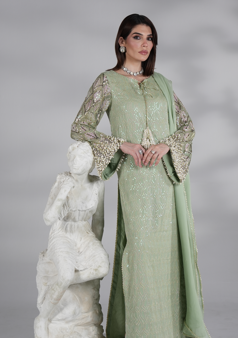 03 Piece Luxury  Embroidered Chiffon Suit - Ready to Wear