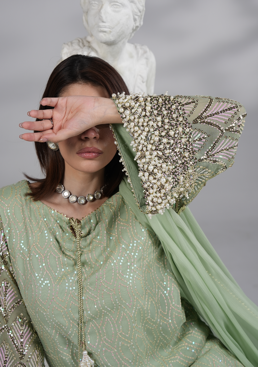 03 Piece Luxury  Embroidered Chiffon Suit - Ready to Wear