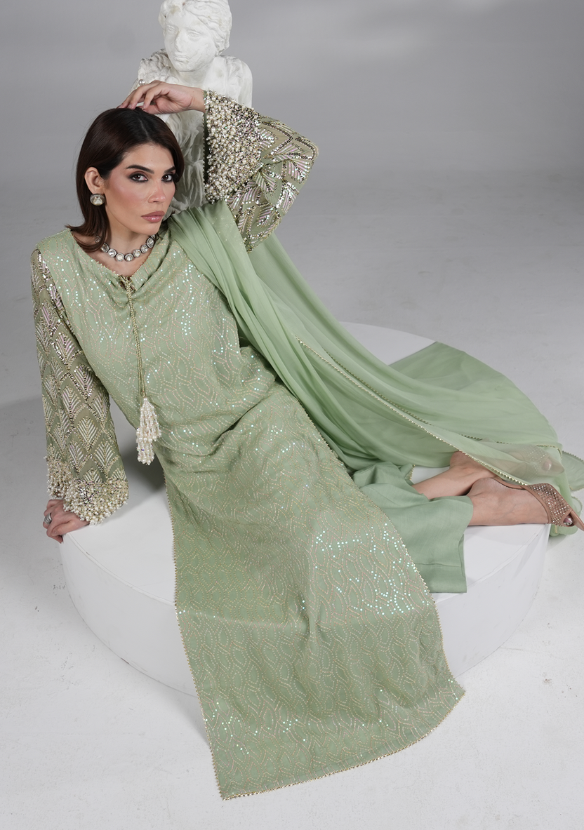03 Piece Luxury  Embroidered Chiffon Suit - Ready to Wear