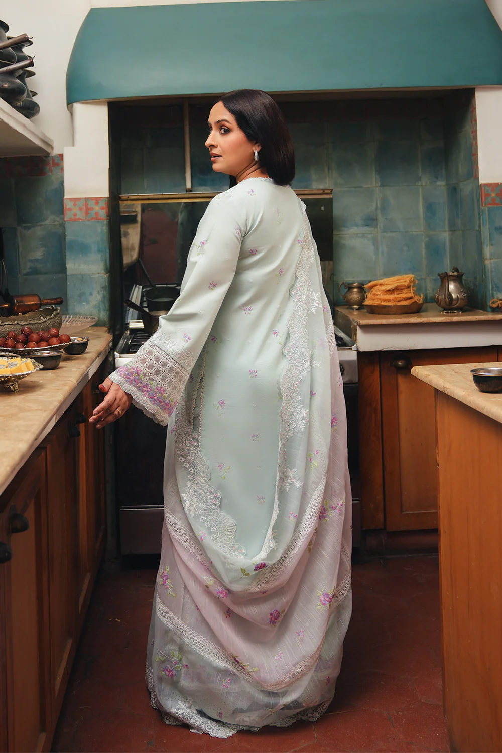 03-Piece Embroidered  Cambric Cotton Suit - Ready To Wear