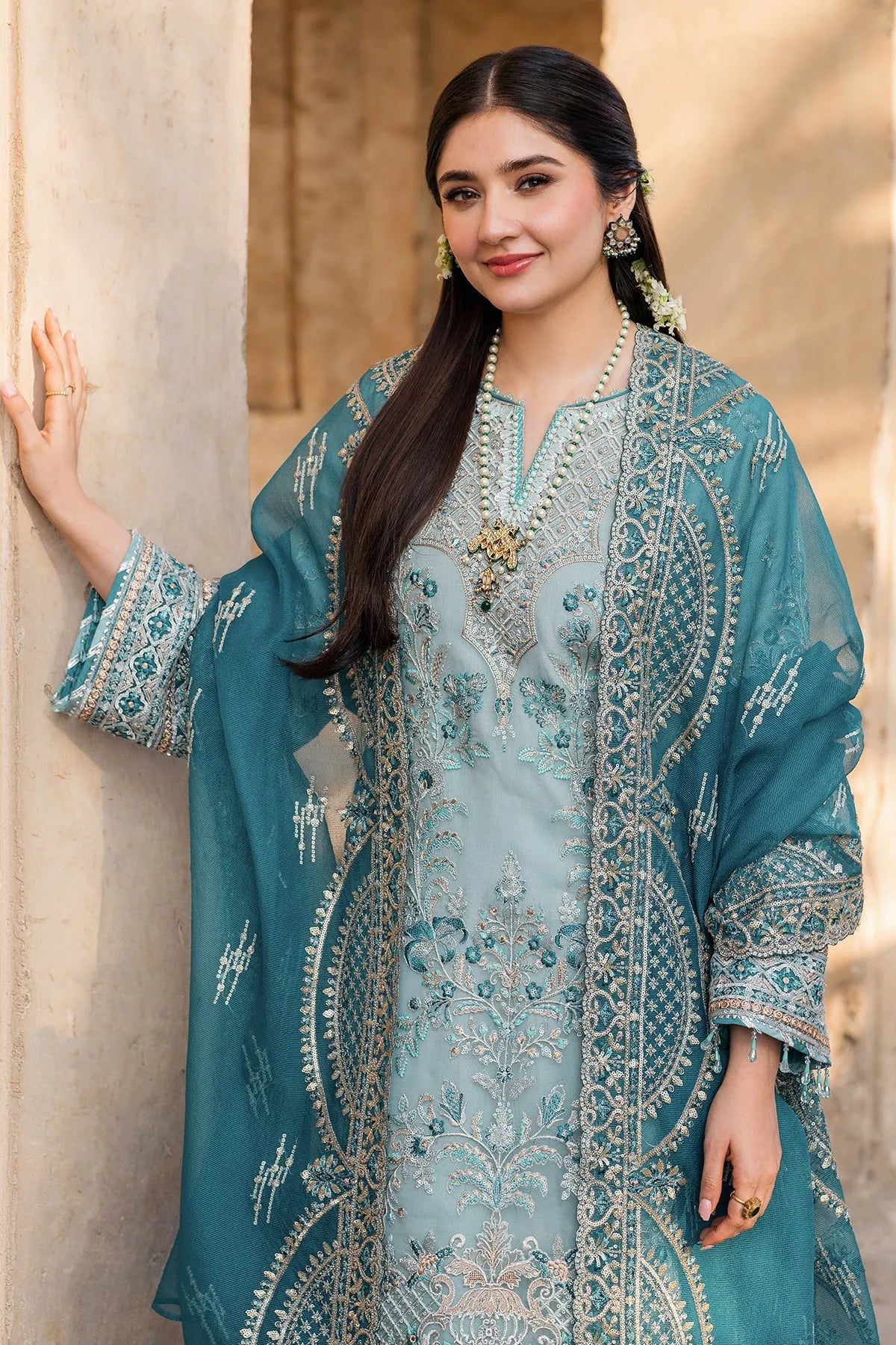 03-Piece Luxury Embroidered Chiffon Suit - Ready To Wear