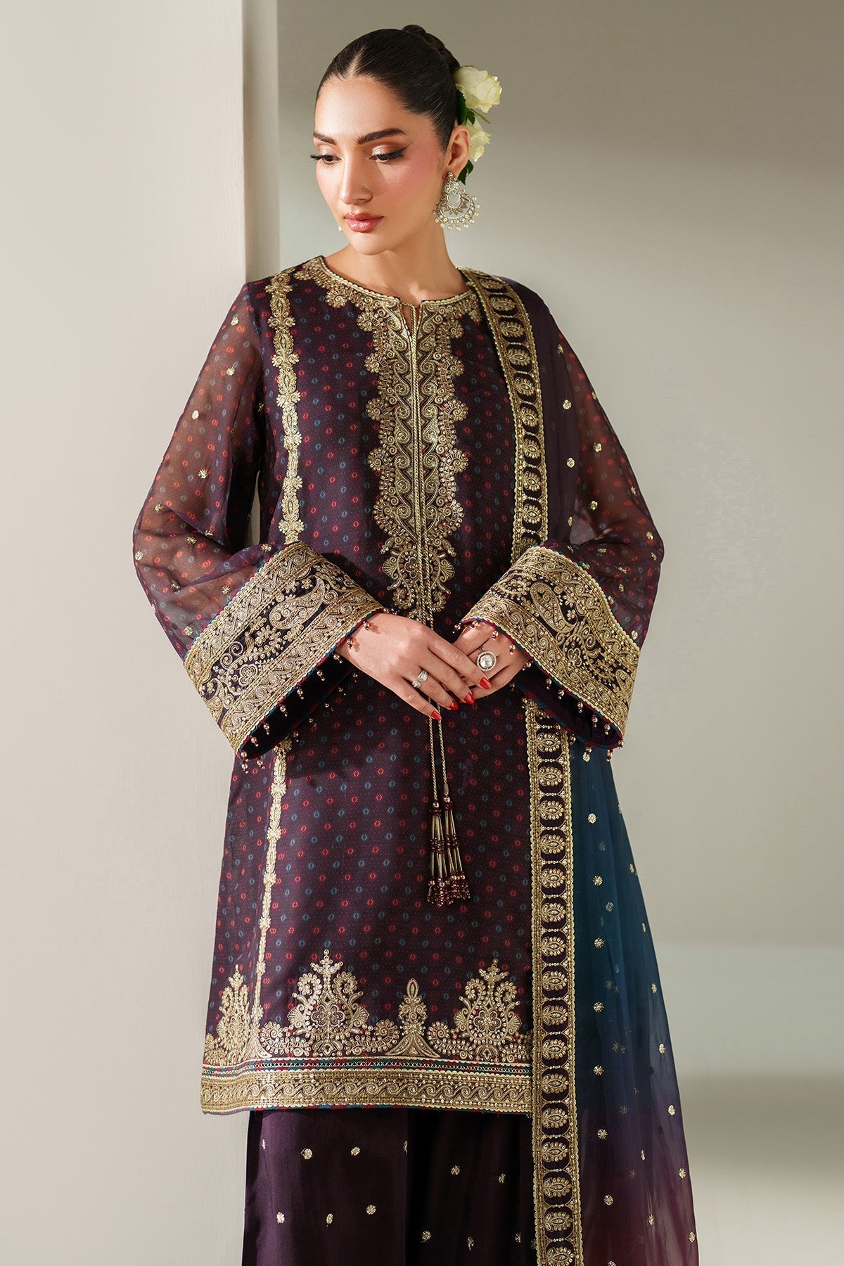 3 Piece Stitched  Chiffon  suit - Ready to Wear