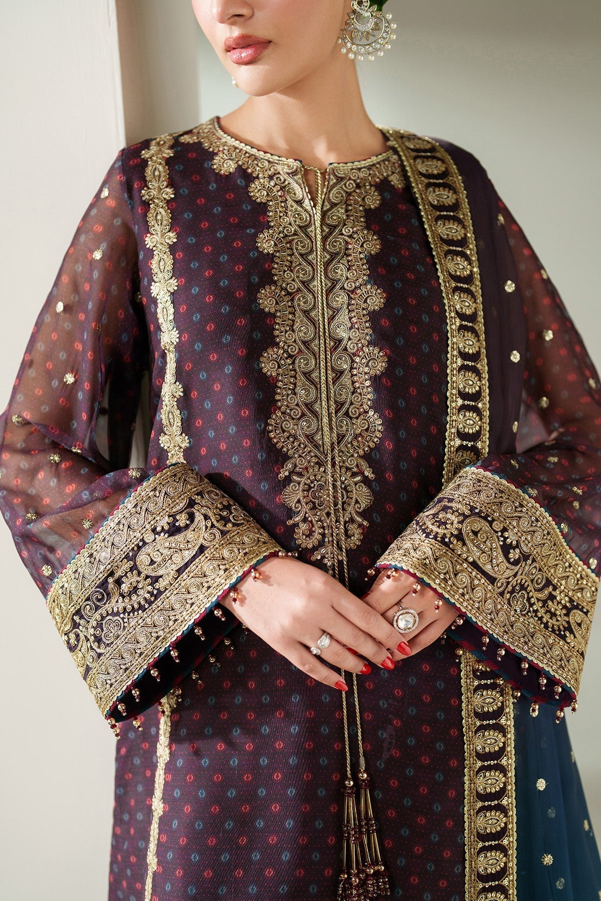 3 Piece Stitched  Chiffon  suit - Ready to Wear