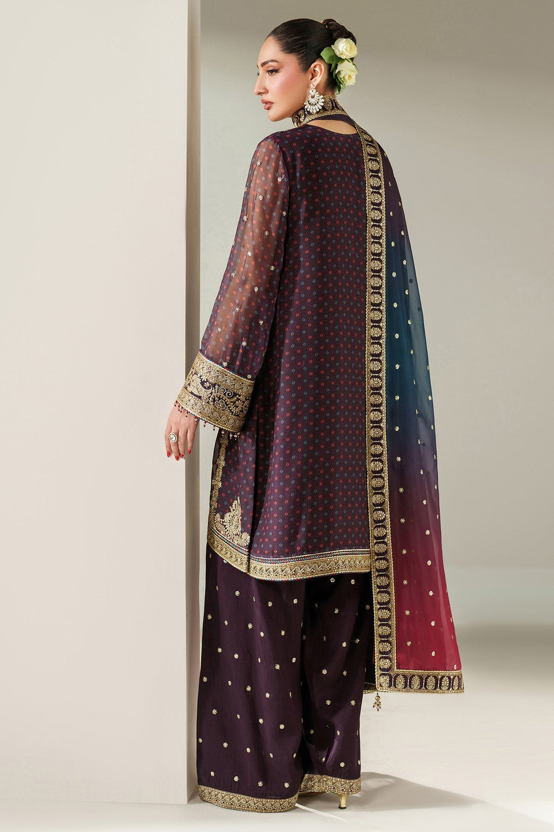 3 Piece Stitched  Chiffon  suit - Ready to Wear
