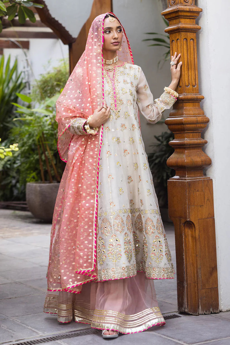 03-Piece Chiffon Suit With Adda Work | Ready To Wear