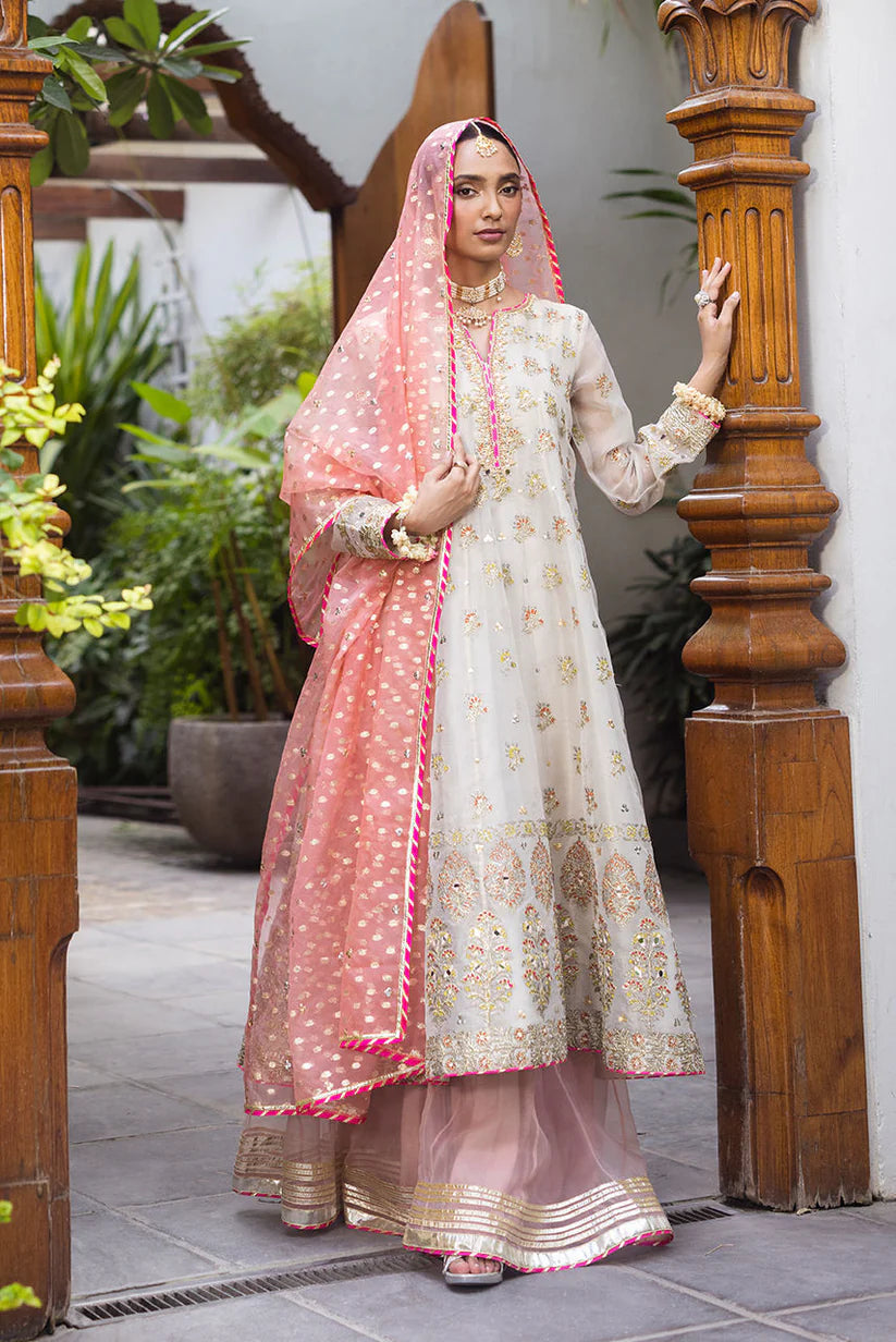 03-Piece Chiffon Suit With Adda Work | Ready To Wear