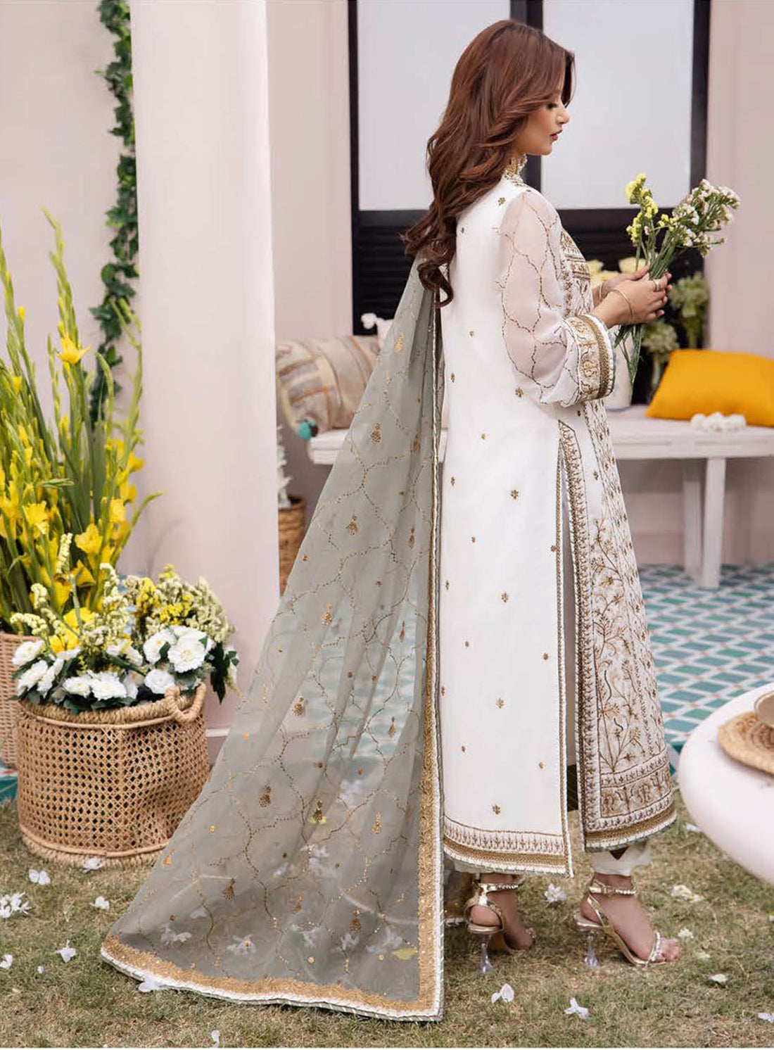 Dhanak Rang Embroidered Chiffon Suits Stitched 3 Piece Suit