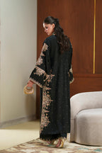 03-Piece Kaftan Style Charmoush Silk Suit - Ready To Wear