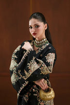 03-Piece Kaftan Style Charmoush Silk Suit - Ready To Wear