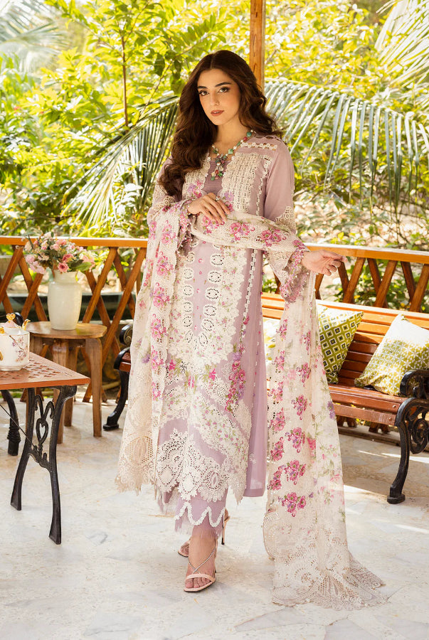 03-Piece Embroidered Cotton Suit With Silk Dupatta | Ready To Wear
