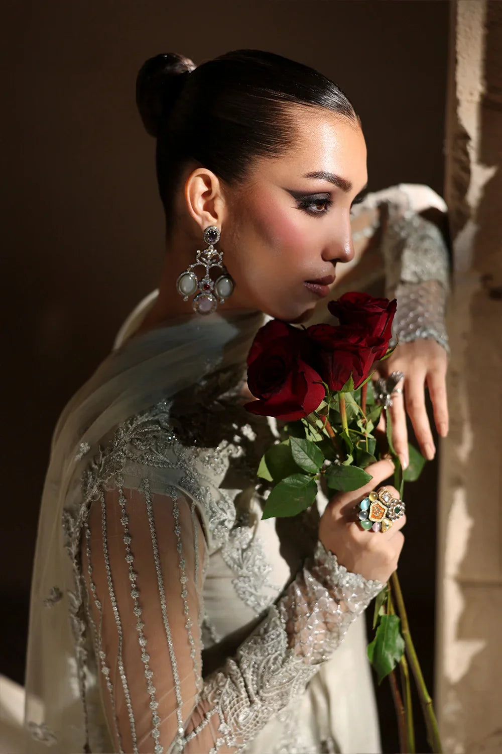 03-Piece Net Suit With Embroidery | Ready To Wear