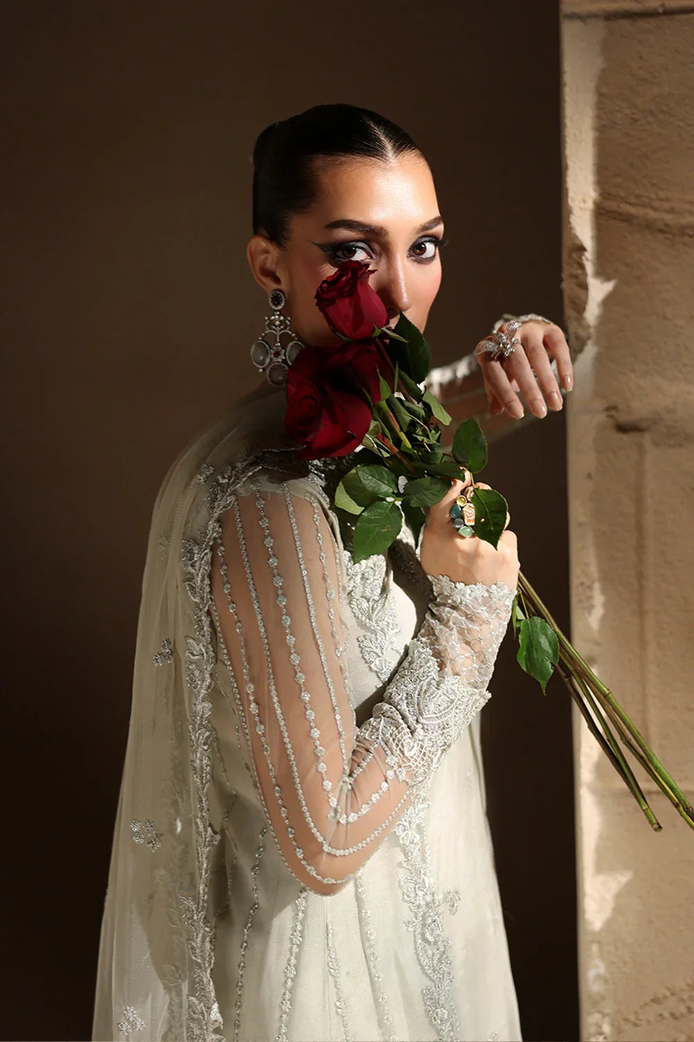 03-Piece Net Suit With Embroidery | Ready To Wear
