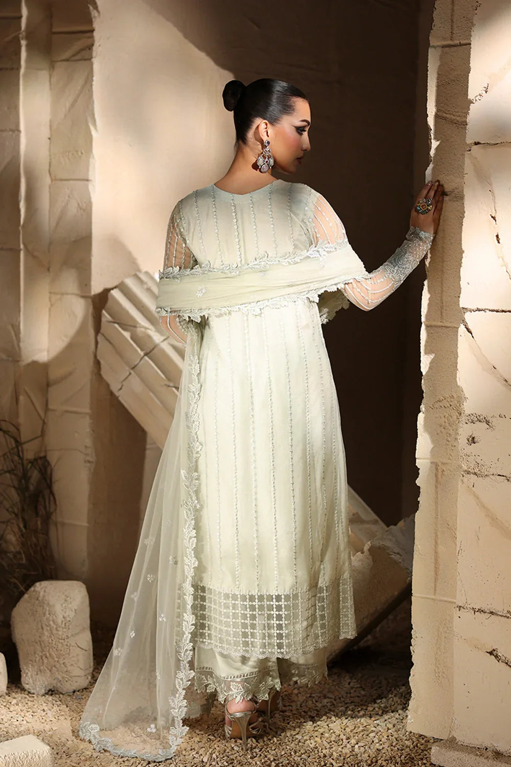 03-Piece Net Suit With Embroidery | Ready To Wear