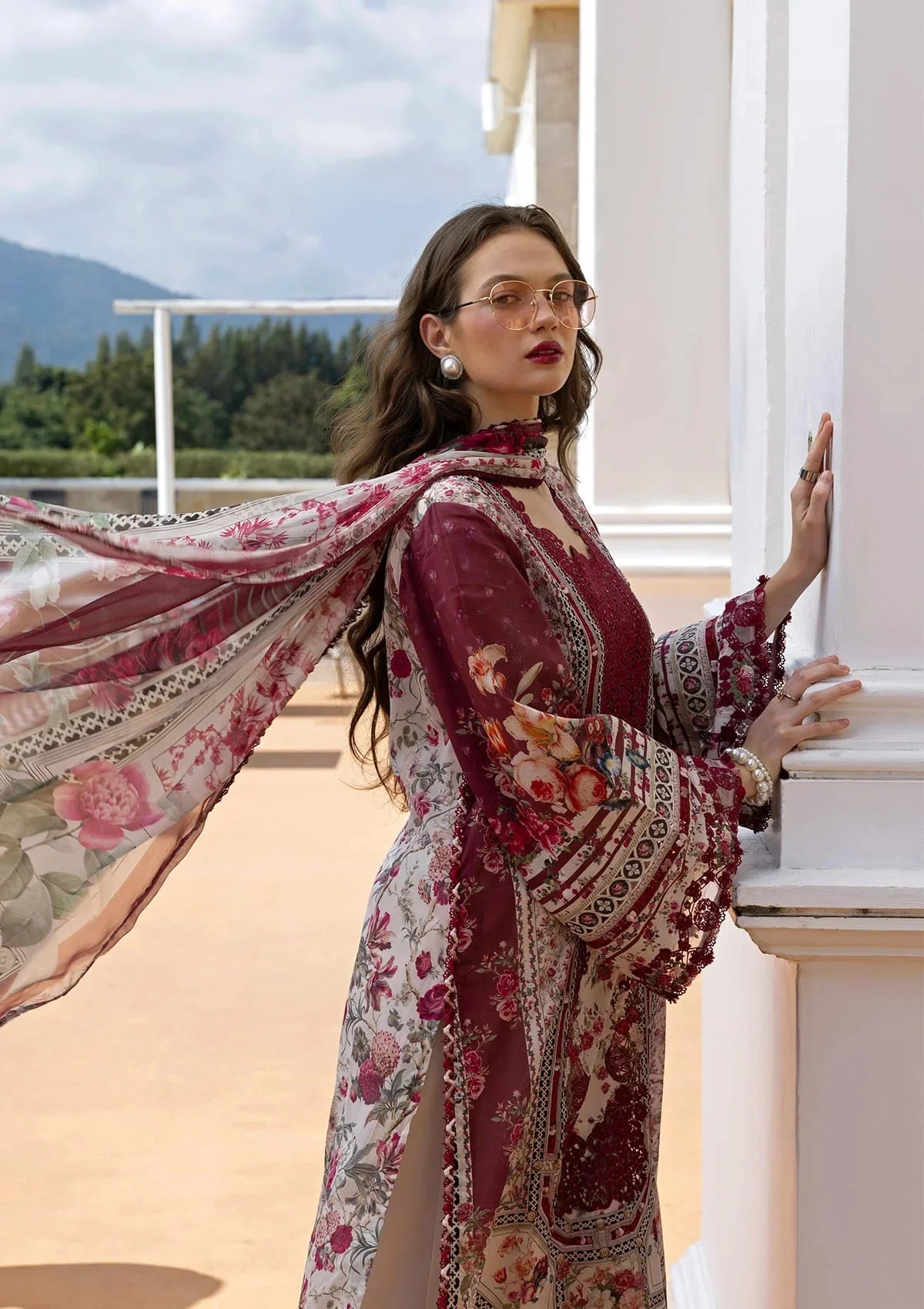 03-Piece Printed Lawn Suit With Chiffon Dupatta | Ready To Wear