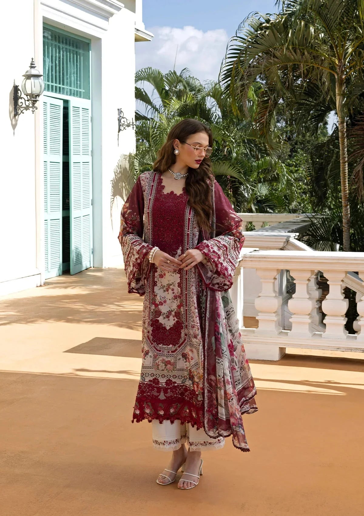 03-Piece Printed Lawn Suit With Chiffon Dupatta | Ready To Wear