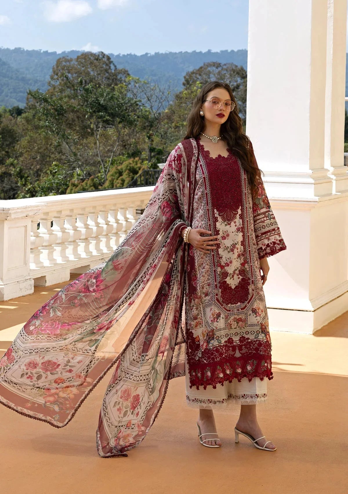 03-Piece Printed Lawn Suit With Chiffon Dupatta | Ready To Wear