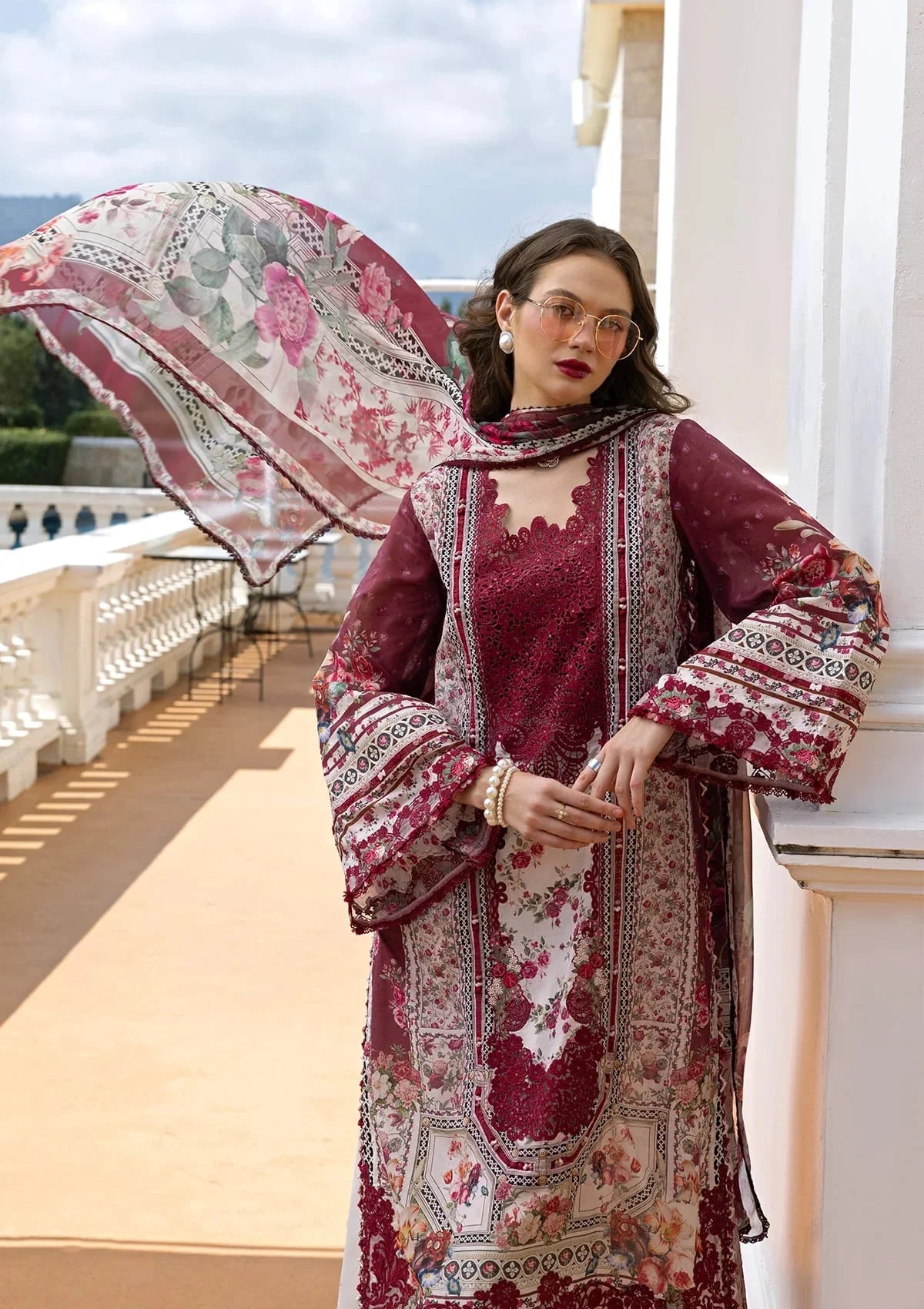 03-Piece Printed Lawn Suit With Chiffon Dupatta | Ready To Wear