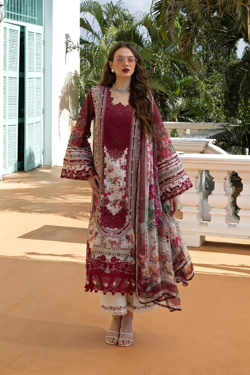 03-Piece Printed Lawn Suit With Chiffon Dupatta | Ready To Wear
