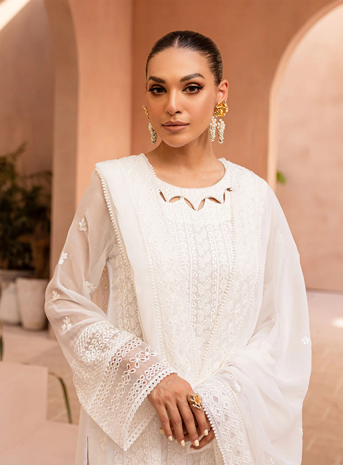 03-Piece Chiffon Suit With Embroidery | Ready To Wear