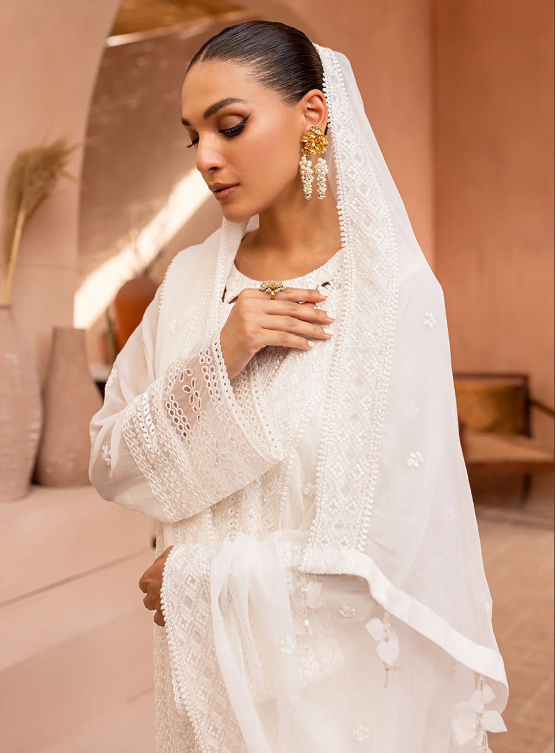 03-Piece Chiffon Suit With Embroidery | Ready To Wear