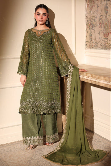 3  Piece Stitched Chiffon Suit - Ready to Wear