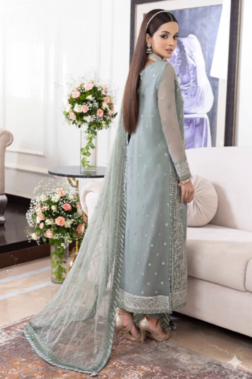 3 Piece Stitched Chiffon Suit