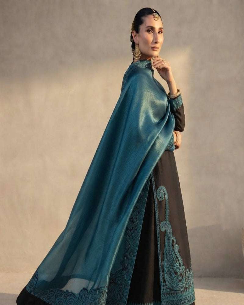 Luxury Shamoz Silk Kaftan Collection with 4-Side Embroidered | ready to wear