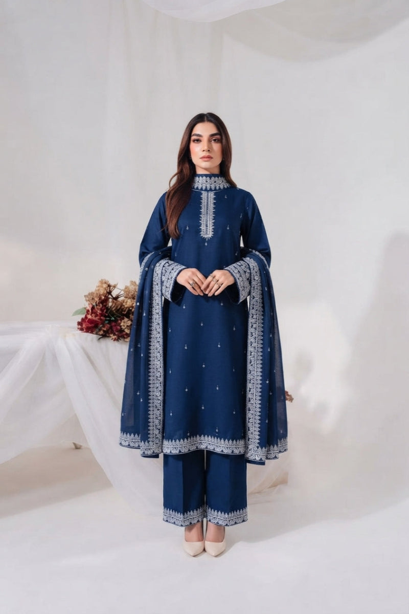 Chiffon  Suit with Heavy Embroidery| Deep Blue & Maroon Variants | ready to wear