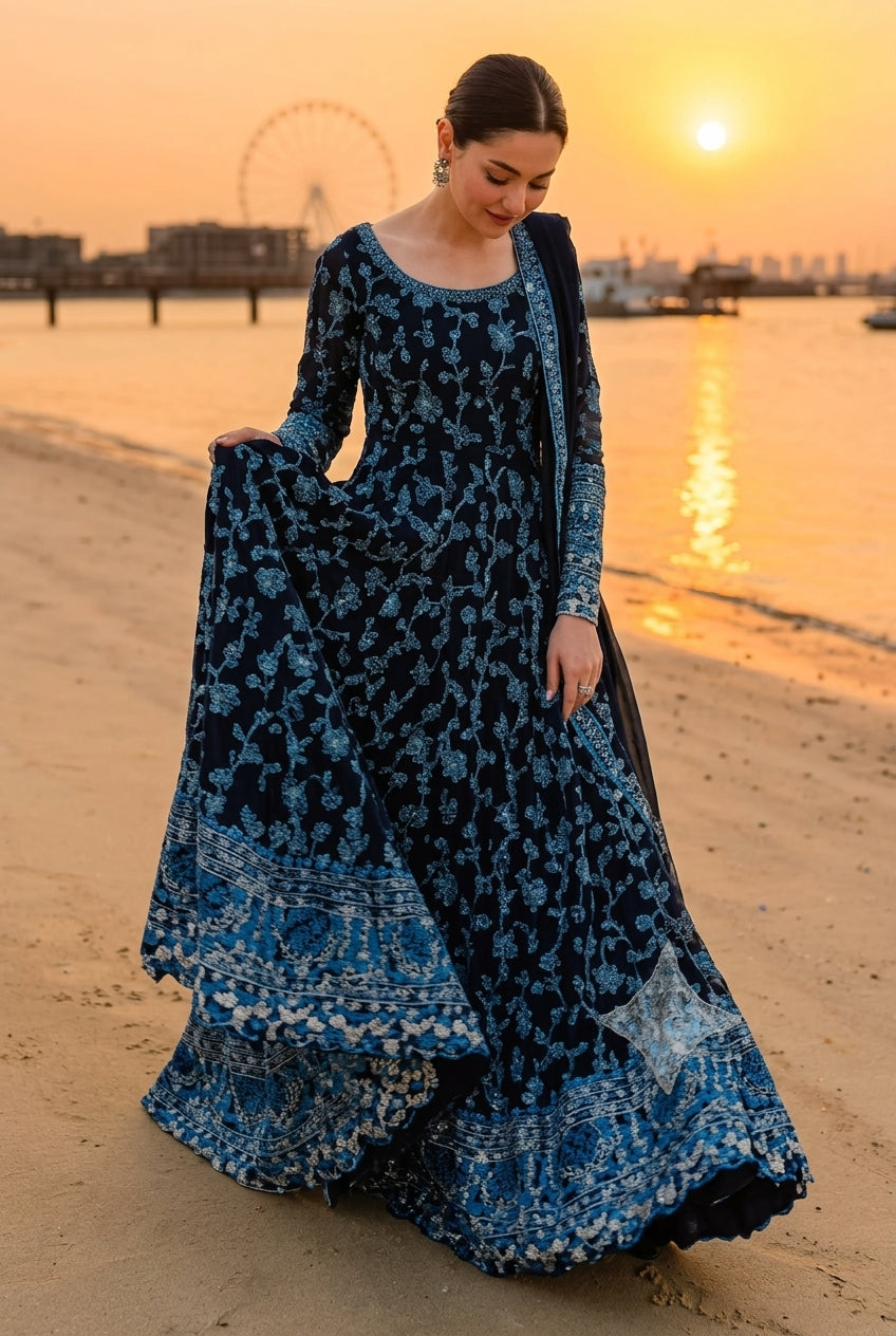 03-piece Lawn Suit ( Maxi Style ) - Ready to wear