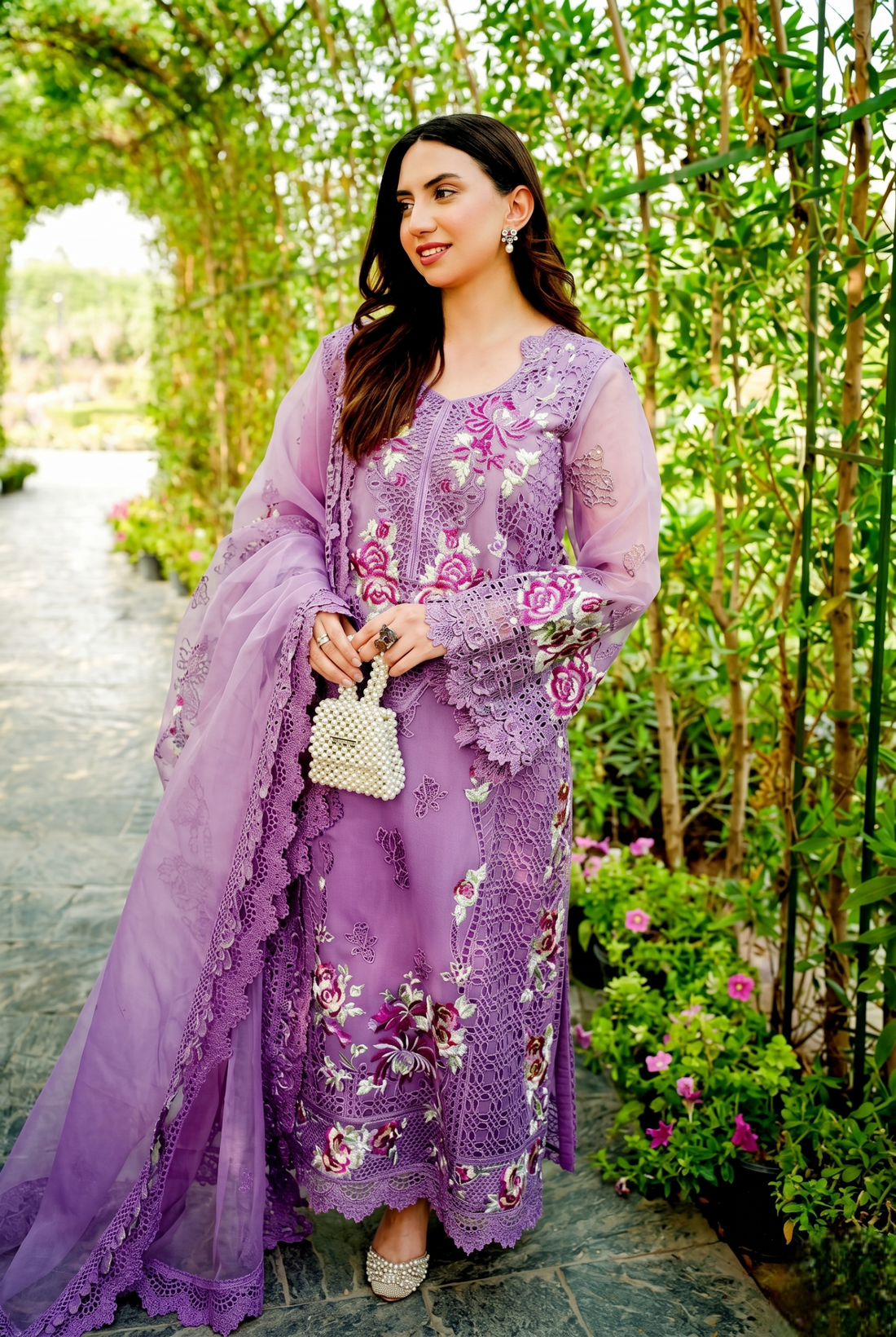 03-Piece Embroidered Organza Suit | Ready To Wear