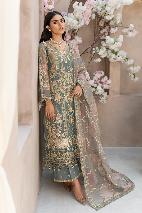 03-Piece Luxury Embroidered Organza Suit - Ready to Wear