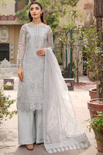 3 Piece Stitched Organza & Malai Bridal Suit