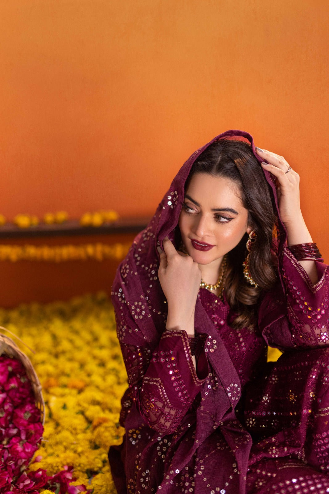 03-Piece Sequence Embroidered Chiffon Suit - Ready To Wear