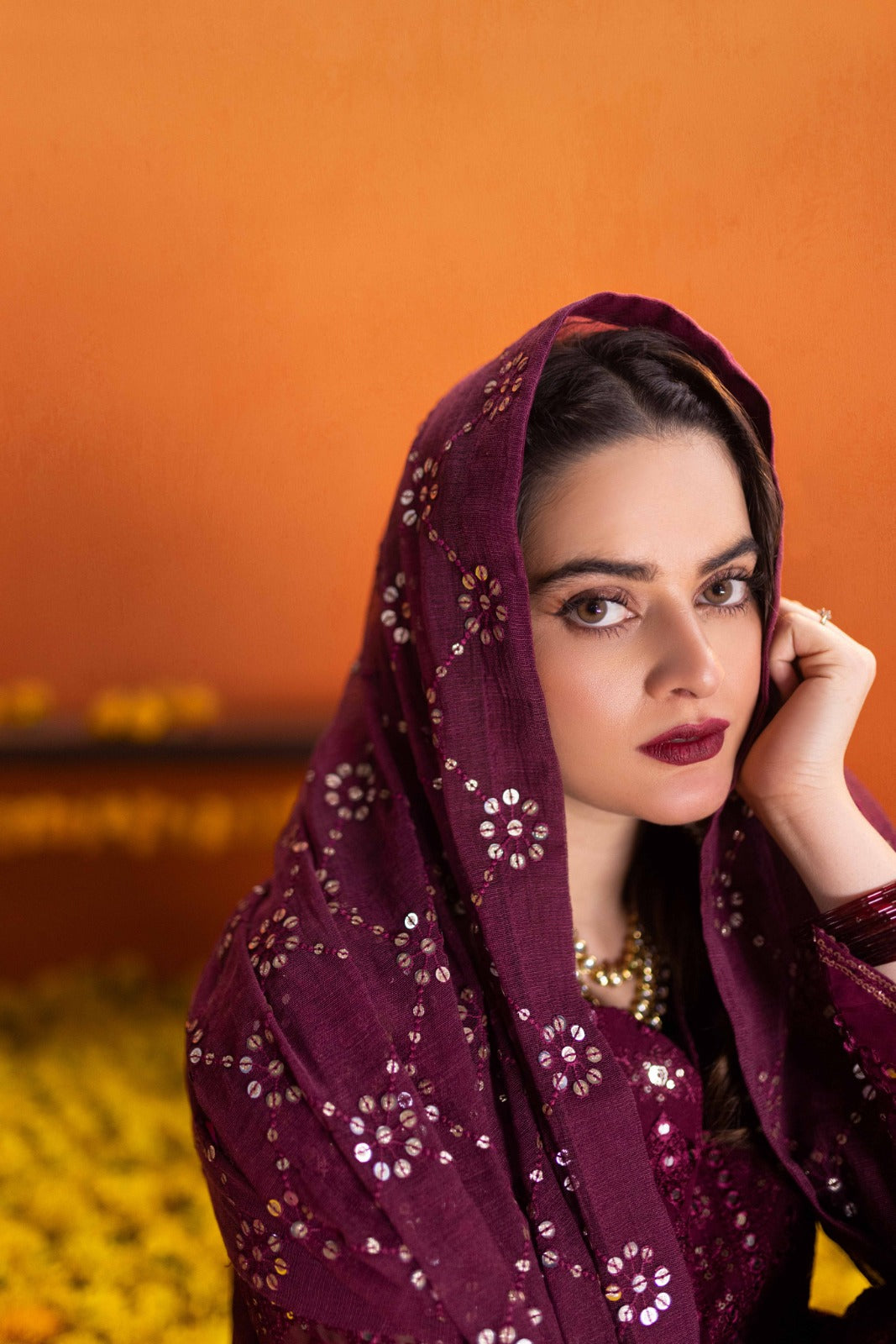 03-Piece Sequence Embroidered Chiffon Suit - Ready To Wear