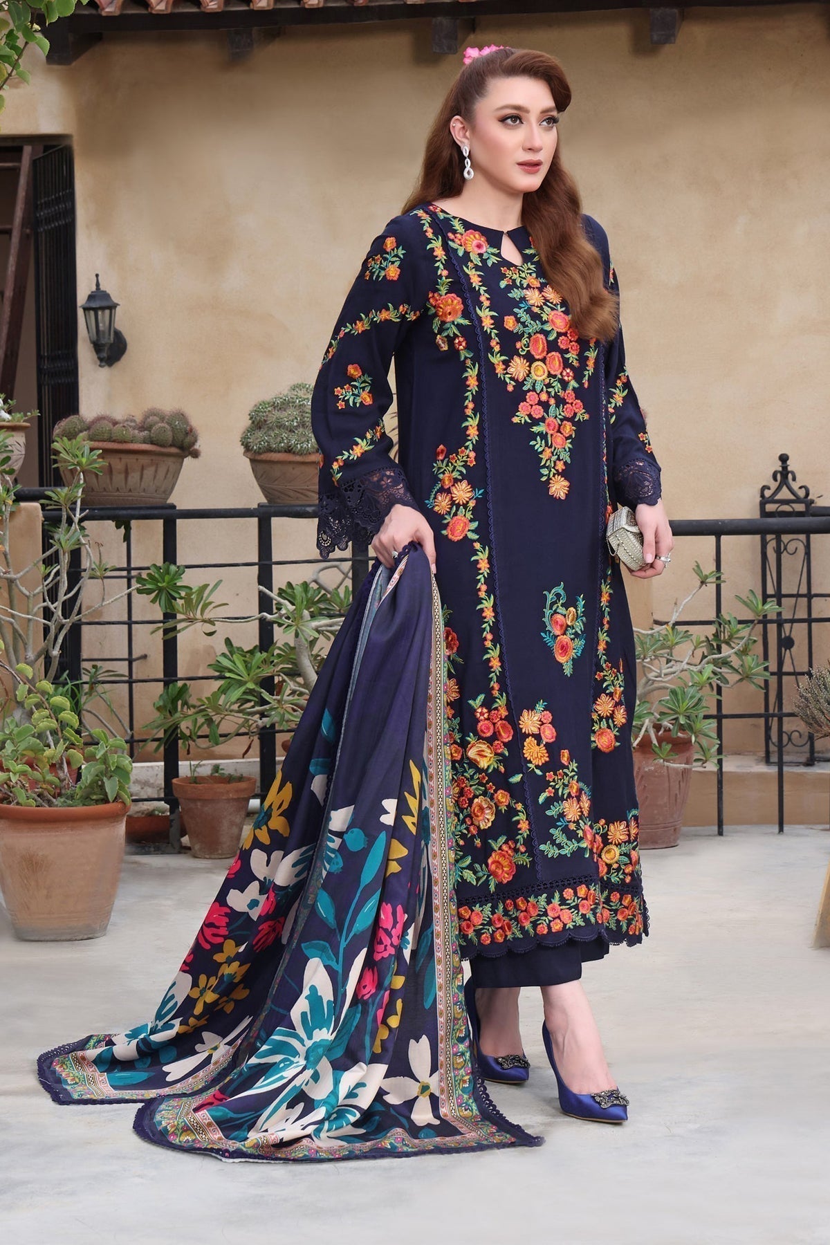 3 Piece Stitched Dhanak  Dress - Ready  to Wear