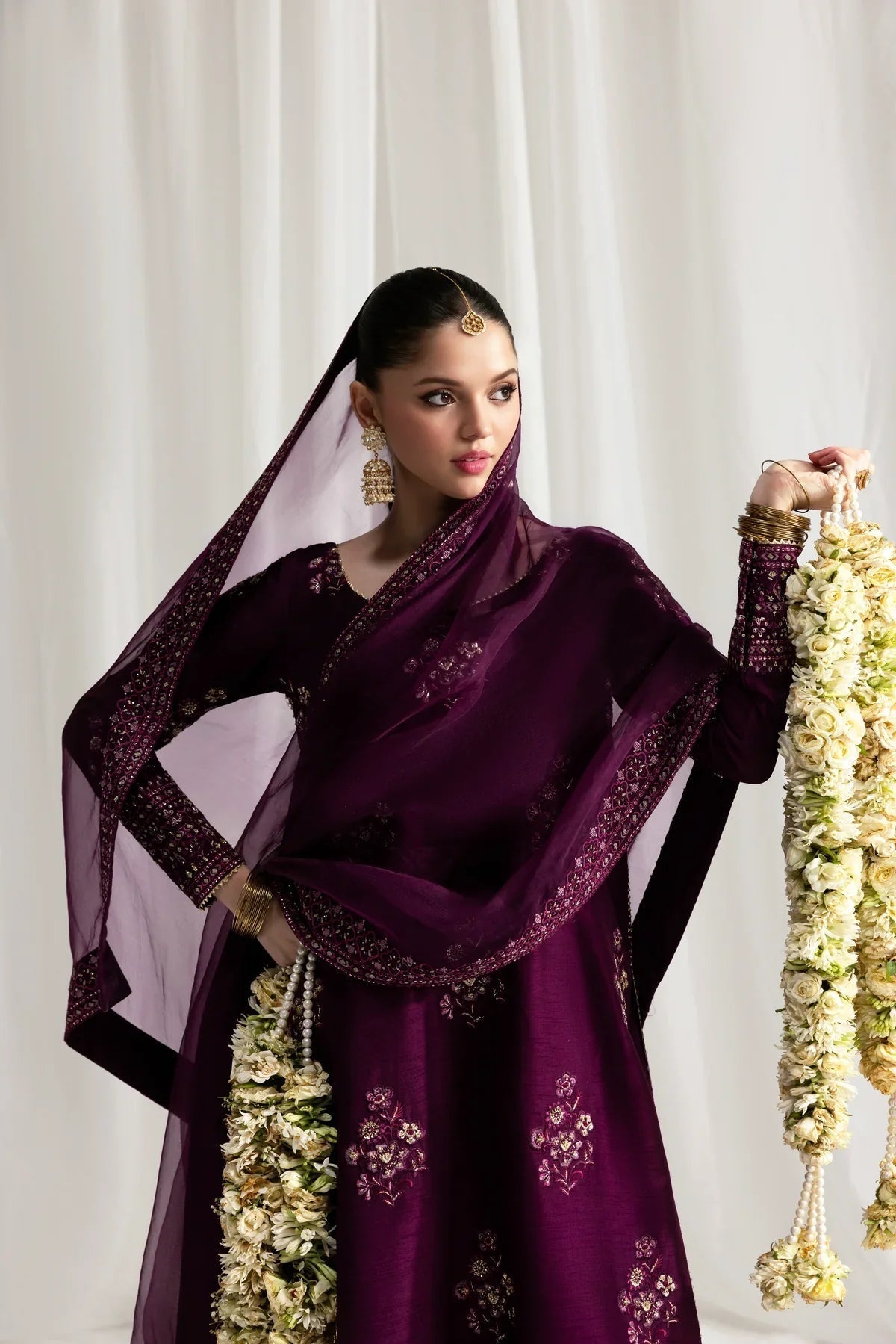 3 Piece Stitched Raw Silk Suit - Ready to wear