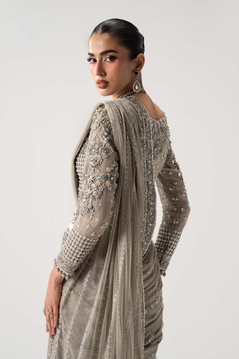 Luxury Chiffon Sequin Embroidered Saree - Ready To Wear