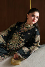 03-Piece Kaftan Style Charmoush Silk Suit - Ready To Wear
