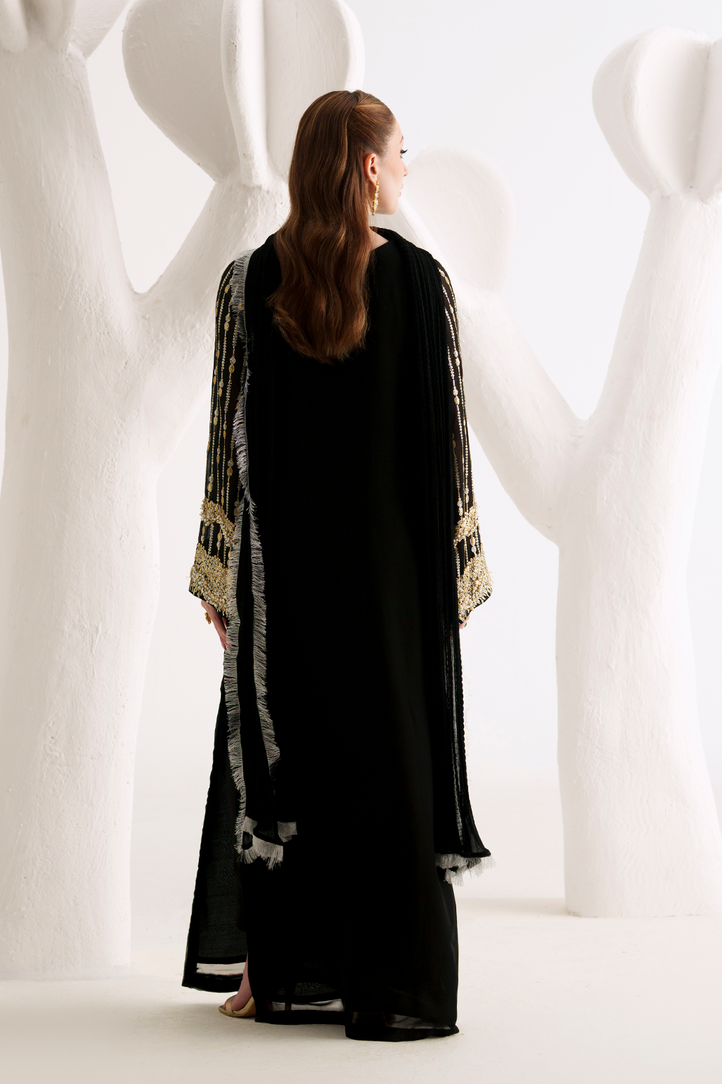 03-Piece Luxury Adda Work Chiffon Suit - Ready To Wear
