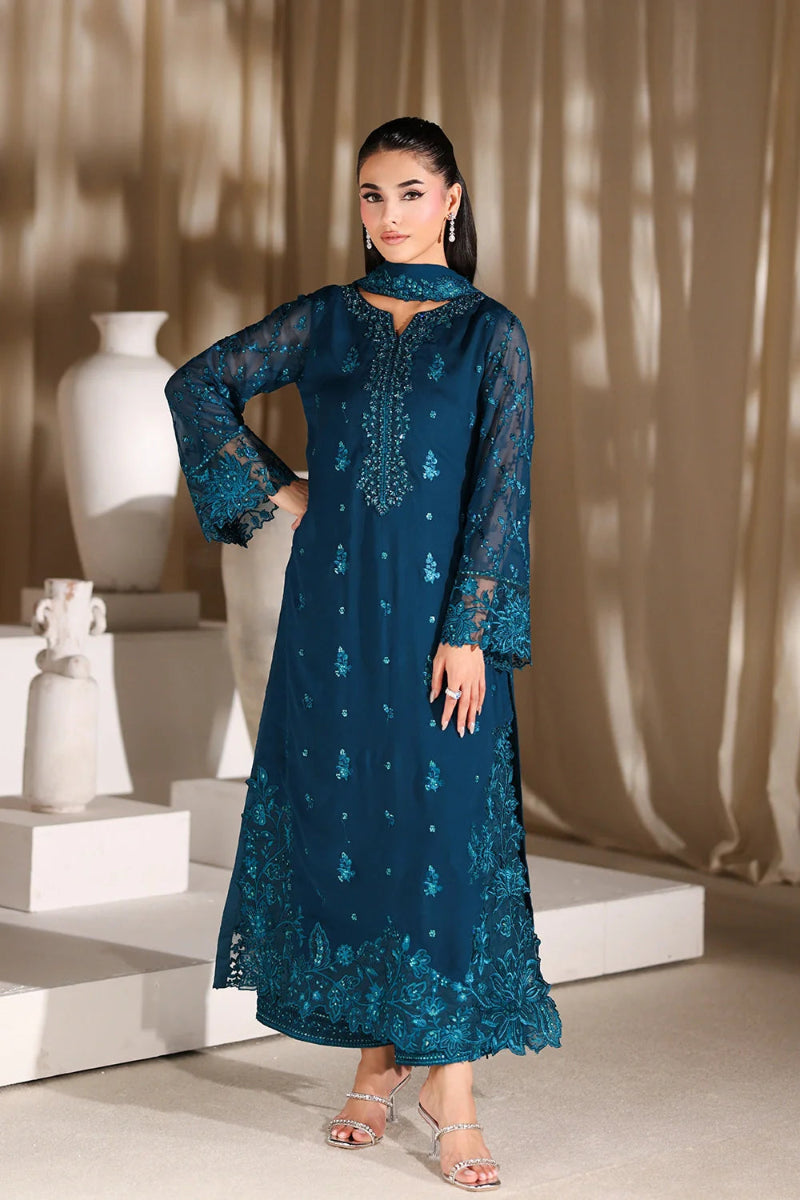 03-Piece Chiffon Suit With Embroidery | Ready To Wear