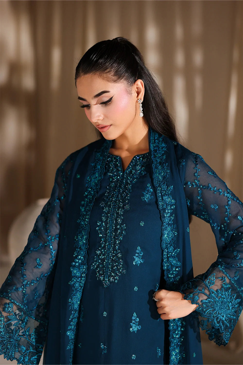 03-Piece Chiffon Suit With Embroidery | Ready To Wear