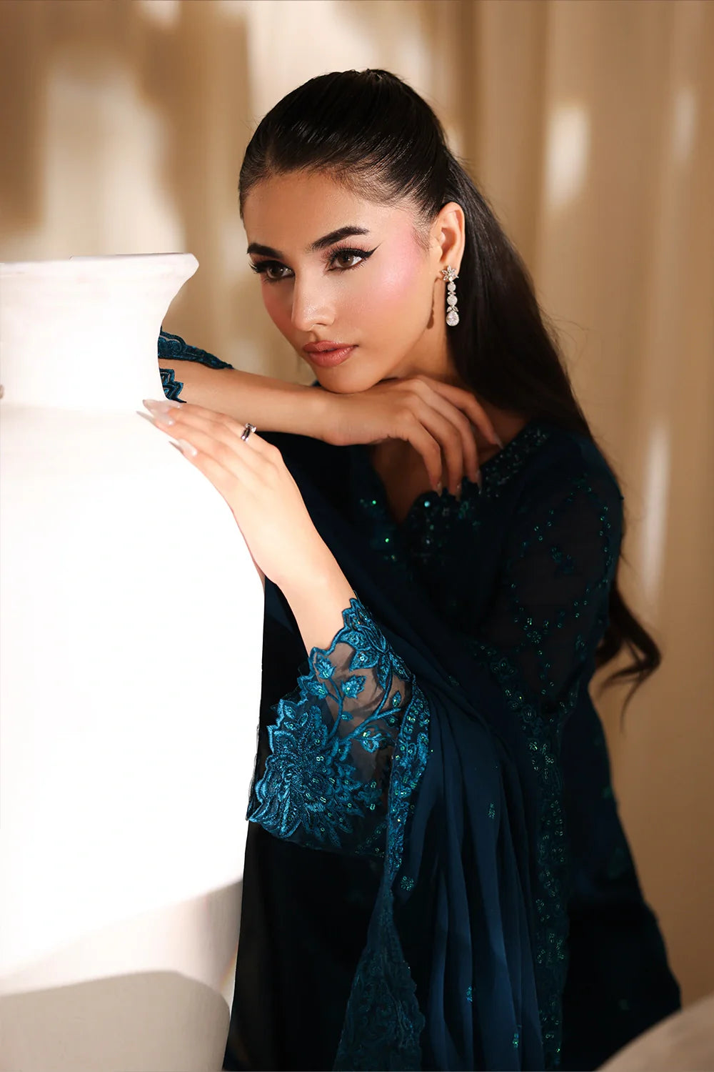 03-Piece Chiffon Suit With Embroidery | Ready To Wear